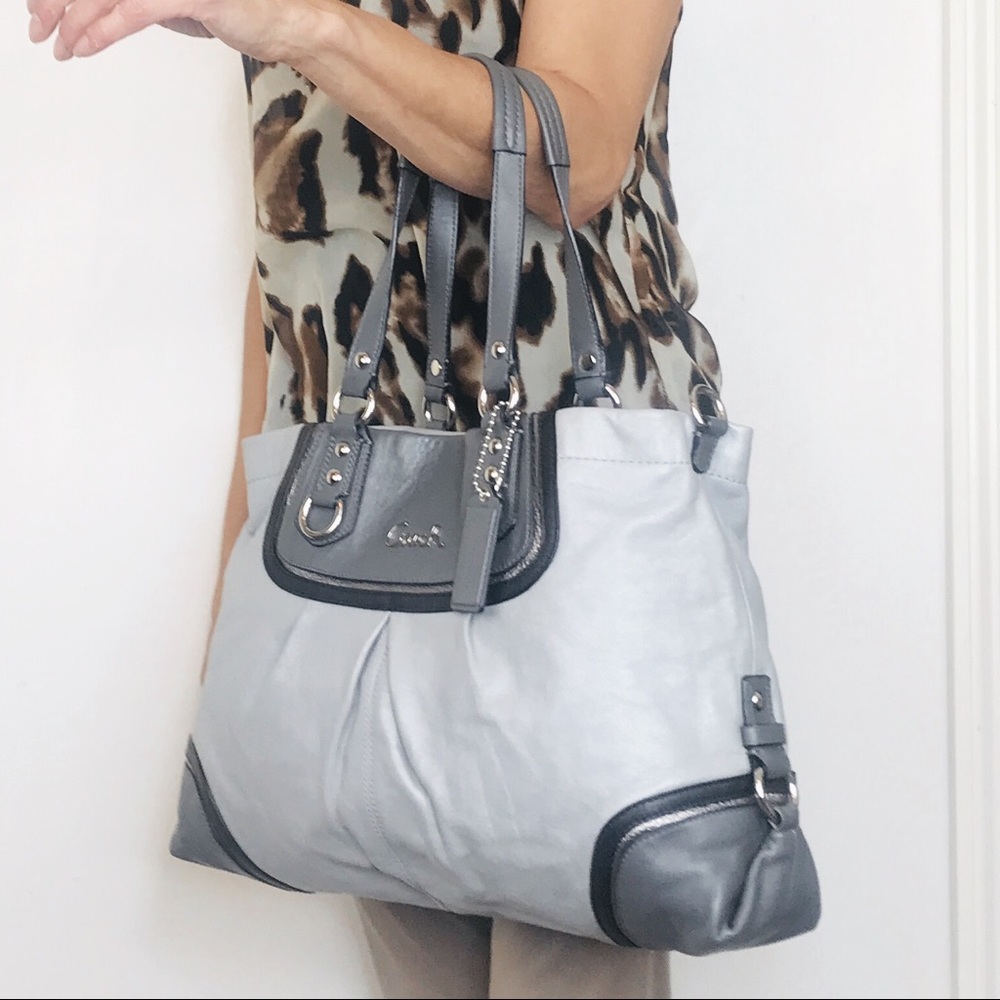 Coach Ashley Leather Spectator Tote Shoulder Bag